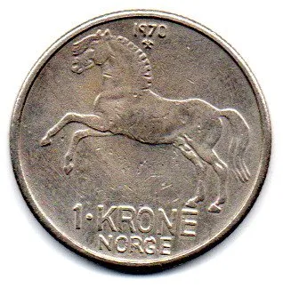 Noruega - 1970 - 1 Krone