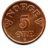 Noruega - 1953 - 5 Ore