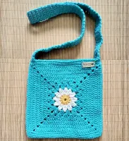 Bolsa de Crochê Margarida Turquesa (P) 18 - Foto 3