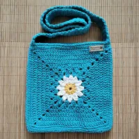 Bolsa de Crochê Margarida Turquesa (P) 18 - Foto 2