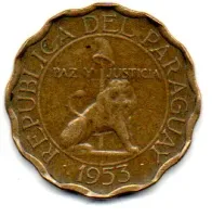 Paraguai - 1953 - Centimos (Valor de face tapado) - Foto 2