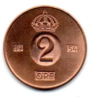 Suécia - 1954 - 2 Ore