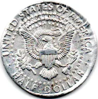 Peça em alumínio alusiva à moeda de Half Dollar