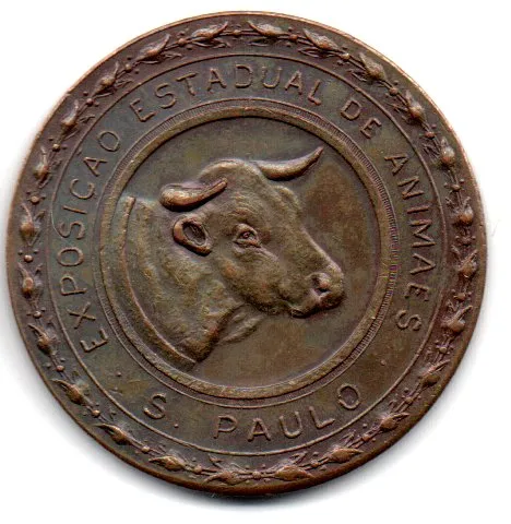 Medalha - Exposição Estadual de Animais - S. Paulo - Araguaya - 1925