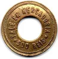 Ficha Antiga - Vale em Mercadoria - 500 Réis