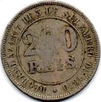 1871 - 200 Réis - Moeda Brasil Império - Foto 2