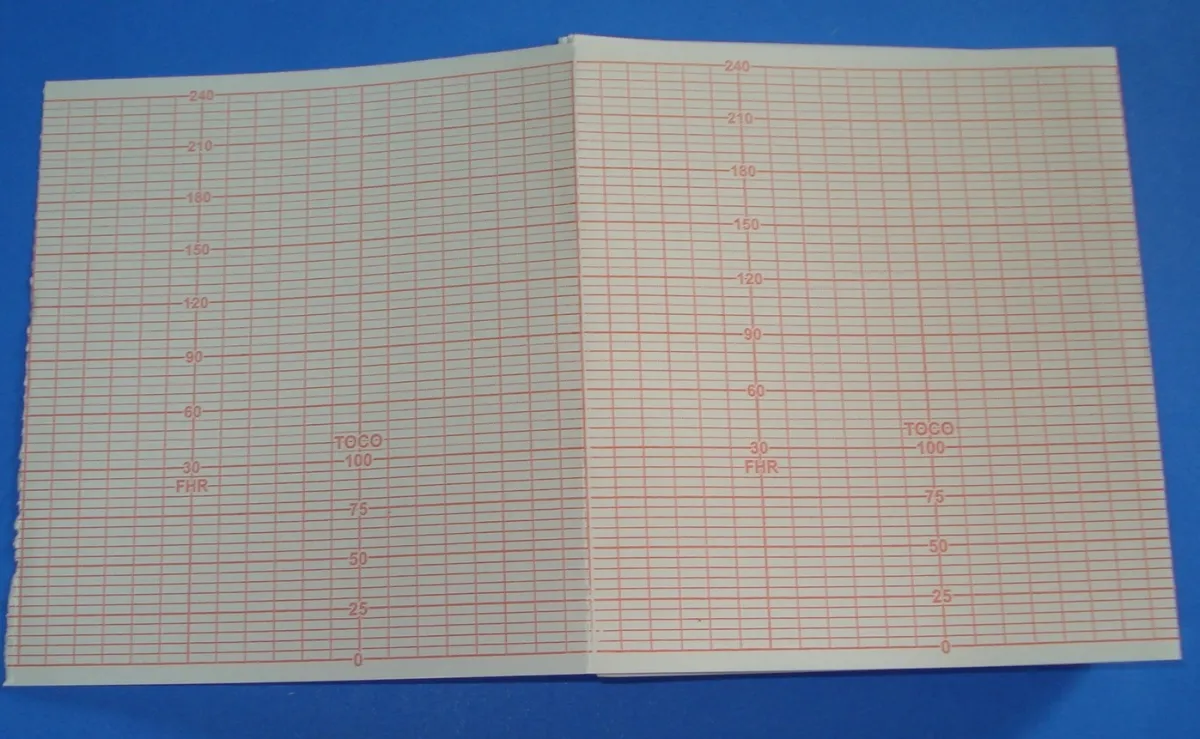 PAPEL TERMOSENSÍVEL P/ CARDIOTOCÓGRAFO COMEN STAR 5000D TITS 112X100X150 - pacote com 10 blocos