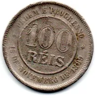 1889 - 100 Réis - Moeda Brasil - Foto 2