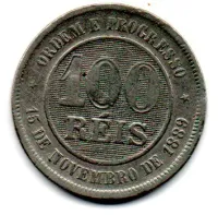 1889 - 100 Réis - Moeda Brasil - Foto 2