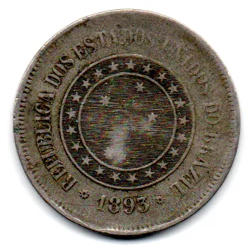 1889 - 100 Réis - Moeda Brasil Imagem
