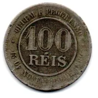 1889 - 100 Réis - Moeda Brasil - Foto 2