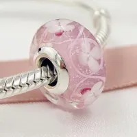 Berloque separador murano campos floridos rosa – em Prata925 - Foto 2