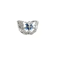 Berloque separador zirconia borboleta azul – em Prata925