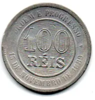 1894 - 100 Réis - Moeda Brasil - Foto 2