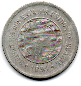 1894 - 100 Réis - Moeda Brasil Imagem