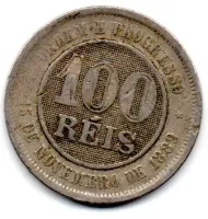 1895 - 100 Réis - Moeda Brasil - Foto 2