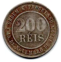 1889 - 200 Réis - ERRO: Cunho Trincado - Moeda Brasil - Foto 3