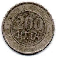1889 - 200 Réis - ERRO: Cunho Trincado - Moeda Brasil - Foto 2