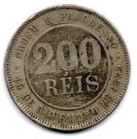 1889 - 200 Réis - Moeda Brasil - Foto 2