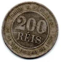 1889 - 200 Réis - Moeda Brasil - Foto 2
