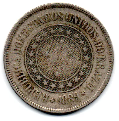 1889 - 200 Réis - Moeda Brasil Imagem