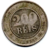 1889 - 200 Réis - Moeda Brasil - Foto 2