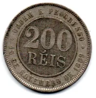 1889 - 200 Réis - Moeda Brasil - Foto 2