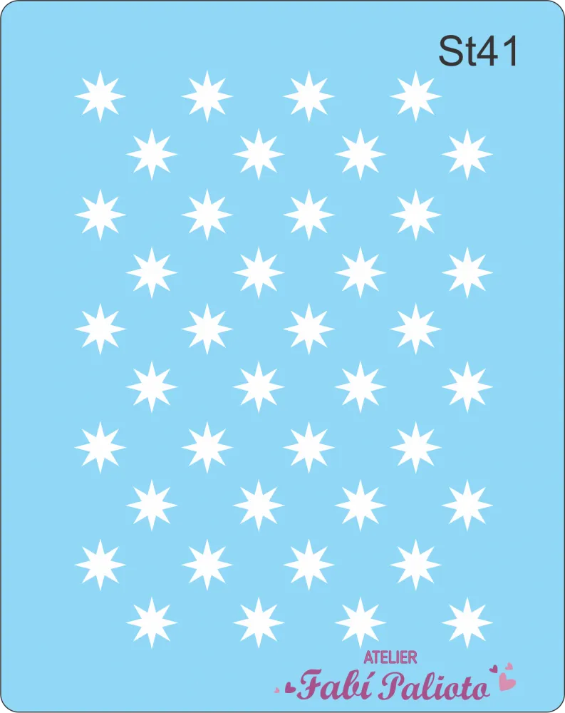 ST41  Stencil  Estrela 8 pontas