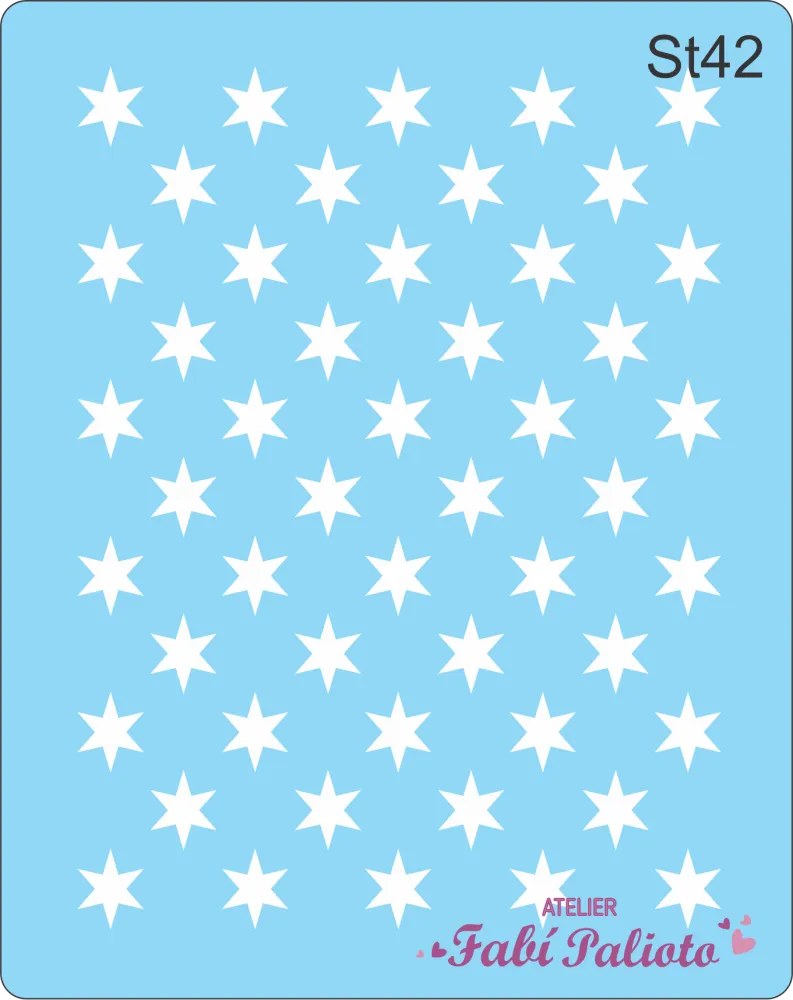 ST42  Stencil  Estrela 6 pontas Imagem