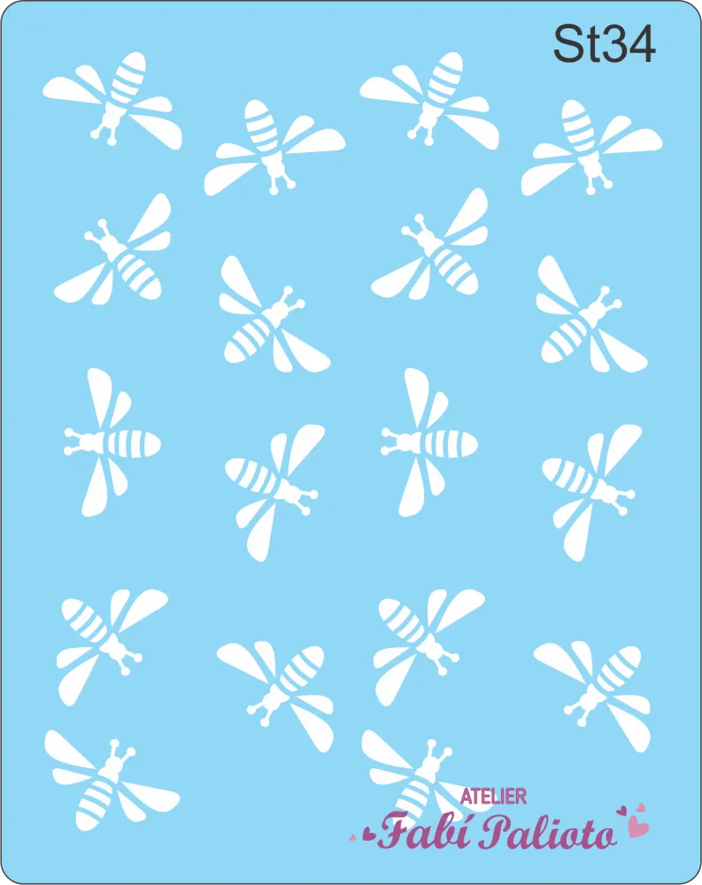 ST34  Stencil Abelhinhas