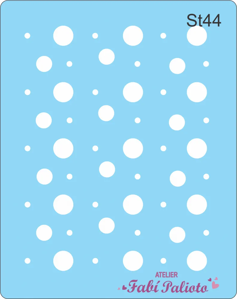 ST44  Stencil  Bolinhas mistas Imagem