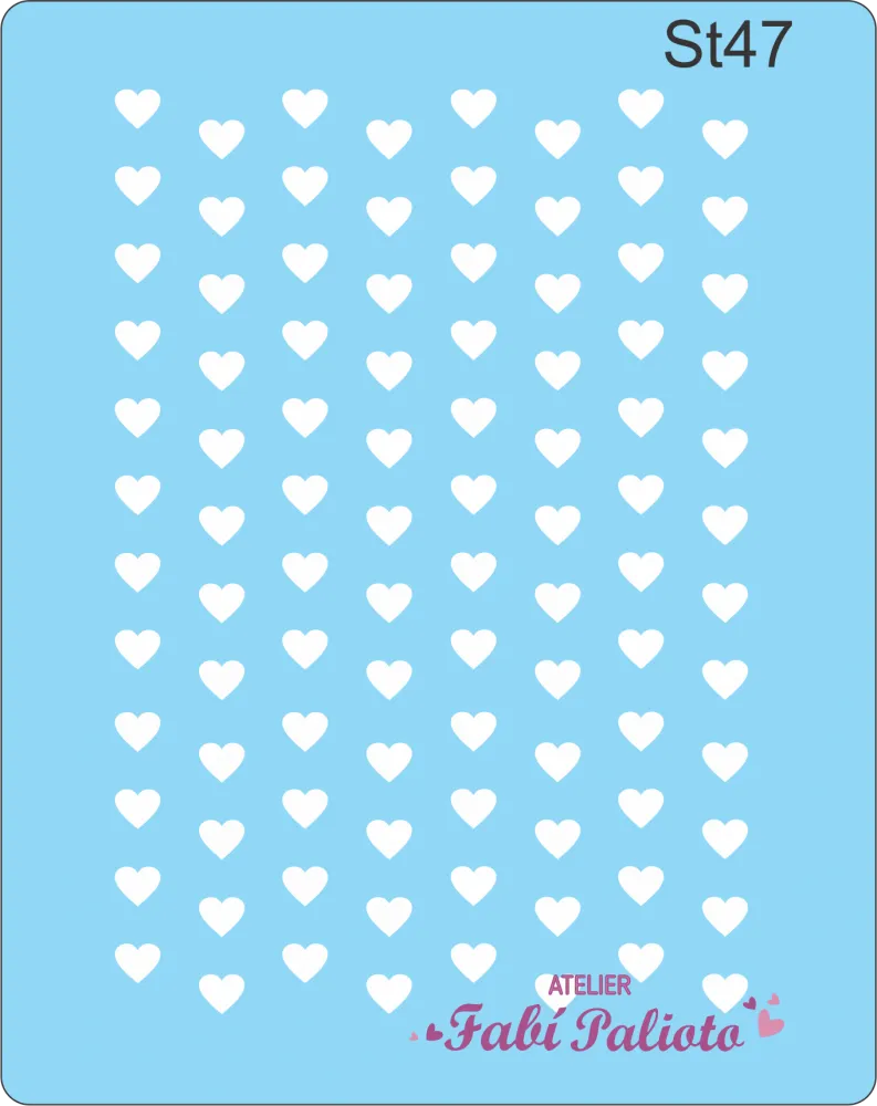 ST47  Stencil  Mini Corações Imagem