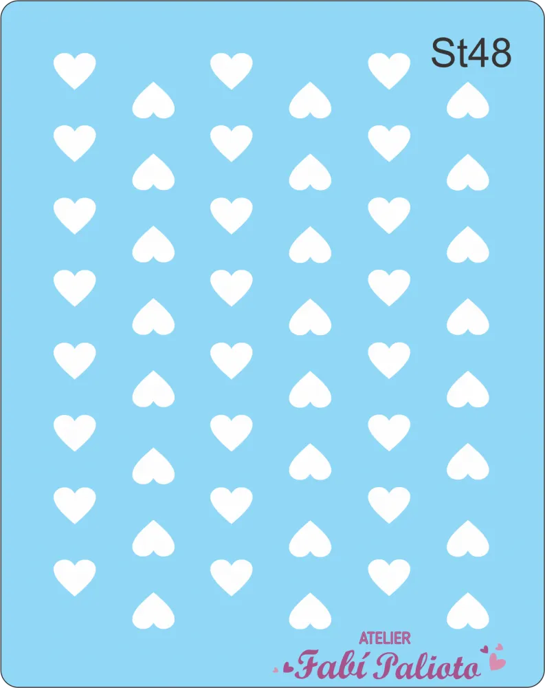 ST48  Stencil  Corações