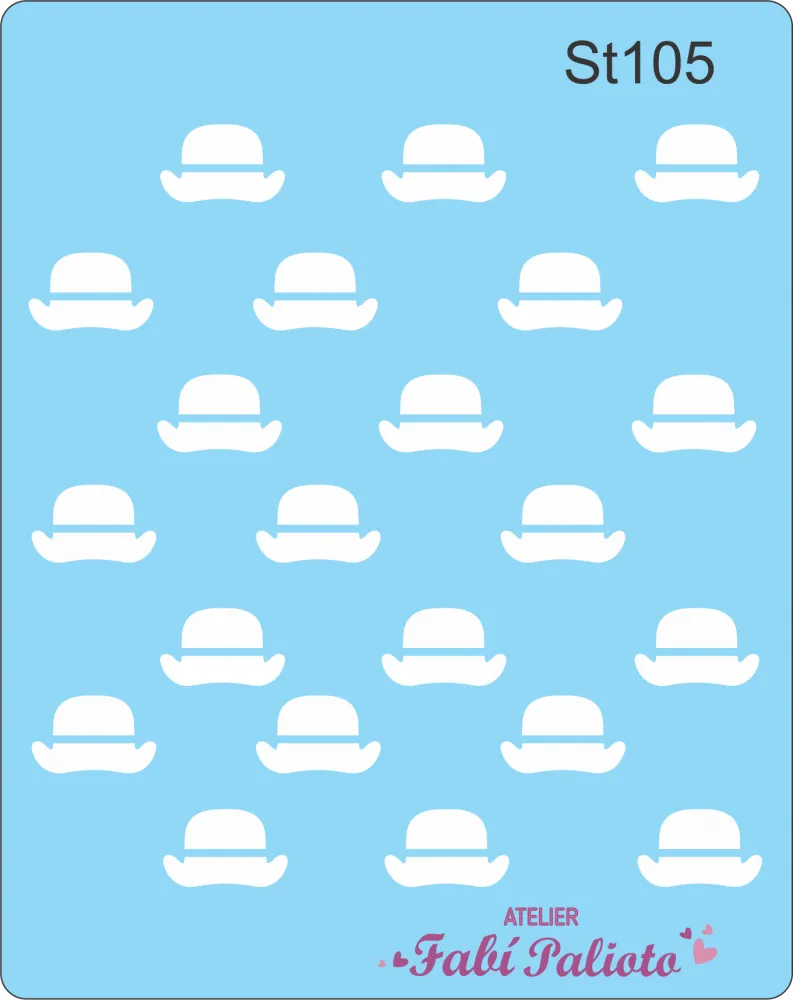 ST105  Stencil  Chapéu do Papai Imagem