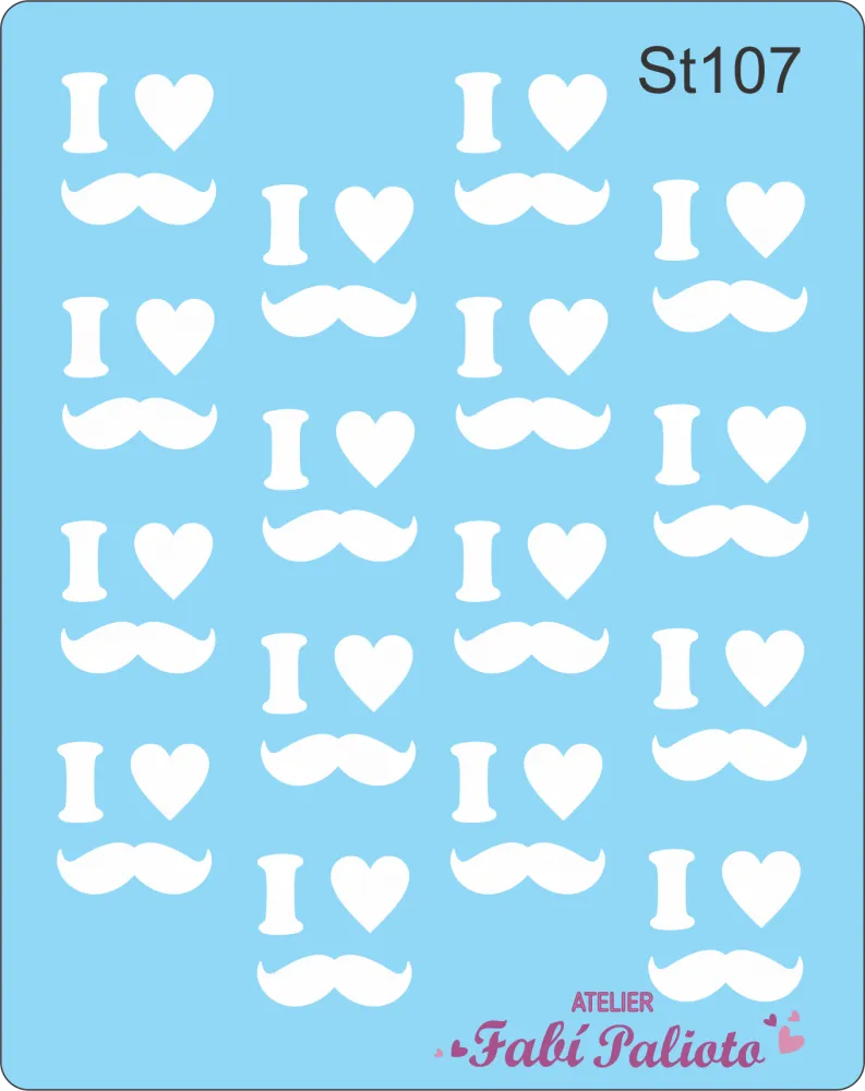 ST107  Stencil  I Love 