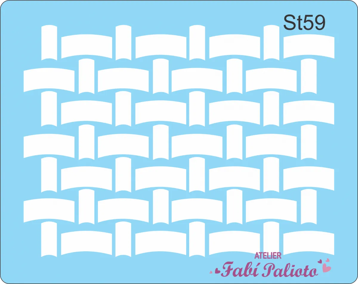 ST59  Stencil  Trançado Cesta 