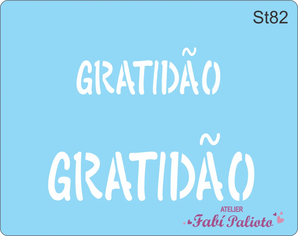 ST82 Stencil   Gratidão Imagem
