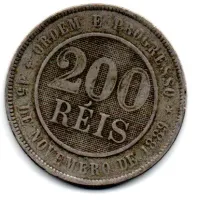 1893 - 200 Réis - Moeda Brasil - Foto 2