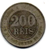 1895 - 200 Réis - Moeda Brasil - Foto 2