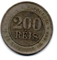 1895 - 200 Réis - Moeda Brasil - Foto 2
