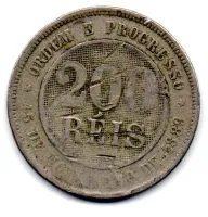 1896 - 200 Réis - Moeda Brasil - C/ Danos - Foto 2