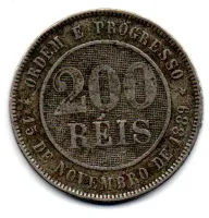 1896 - 200 Réis - Moeda Brasil - Foto 2