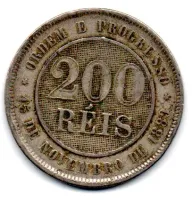 1898 - 200 Réis - Moeda Brasil - Foto 2