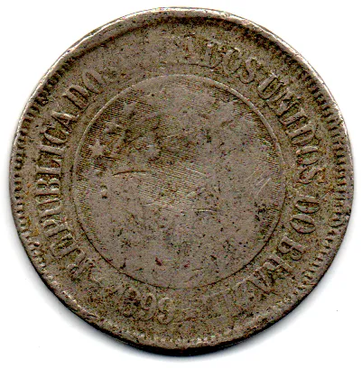 1899 - 200 Réis - Moeda Brasil - UTG - C/ Danos