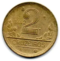 1942 - 2 Cruzeiros - Moeda Brasil - MBC/SOB