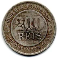 1899 - 200 Réis - Moeda Brasil - Foto 2