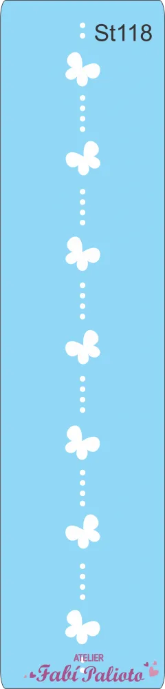 ST118 Stencil  Faixa Borboleta Imagem