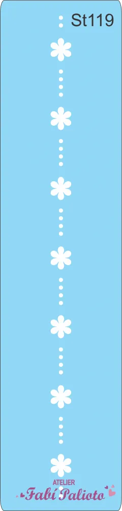 ST119 Stencil  Faixa Flor Imagem