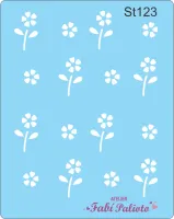 ST123  Stencil  Flor com caule