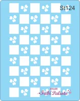 ST124  Stencil  Xadrez Floral